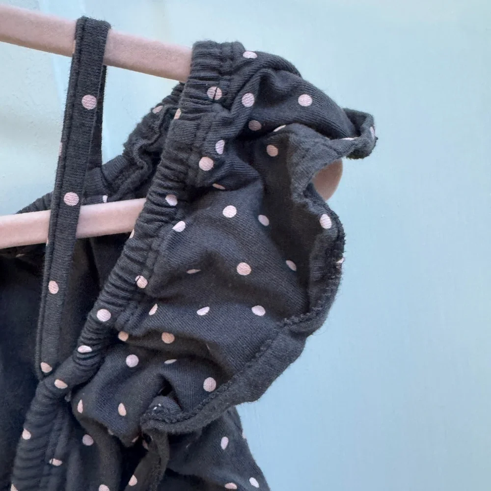 Carter's Girls Size 4 / 5 Dark Gray/Blue Pink Polka Dots Sleeveless Blouse Top